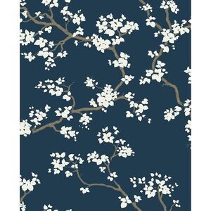 Brand New Florence Broadhurst Wallpaper. Navy FB1403